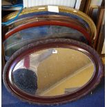 An oval mirror;