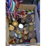 Sporting medals and ribbons, various **All lots in this sale are subject to a maximum of £2.