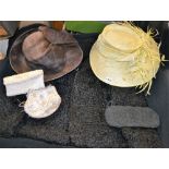 Lady's Accessories - a black lambswool jacket; hats; purses;