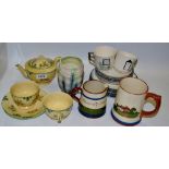 Teaware- a Minton tea for two; a Keel St Pottery Cottage part tea service; Torquay Ware;