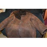 A Gentleman's lambswool brown jacket; other textiles; Audi overalls;