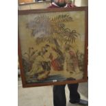 A Victorian Berlin wool work rectangular picture,