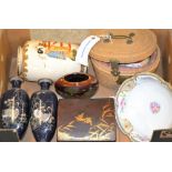 Ceramics - a wavy edge wash jug and bowl,