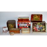 Tins - early 20th century and later lithographical mustard and tea tins **All lots in this sale