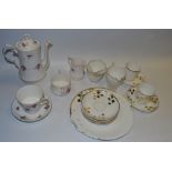 Teawares- Hammersley part coffee service; late 19th century coffee cups and saucers; other teawares;