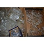 Glassware - cut and moulded glass, vases, bells,