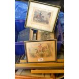 Hunting Prints - a set of six engraved and later hand-coloured hunting prints, 20th century,