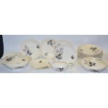 A Meakin dinner service, for six, comprising dinner, dessert and side plates,