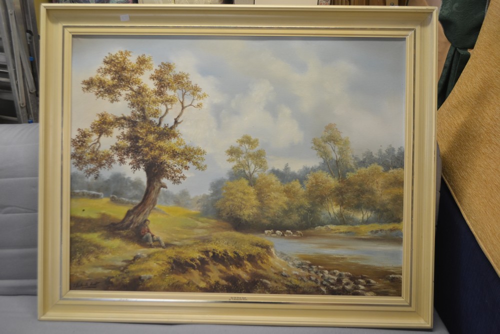 J Heathcote Hunt (Local Artist) Contemplating in the Pastures signed, oil on canvas,