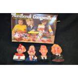 A set of four satirical squeaky toys, comprising Margaret Thatcher, Neil Kinnock,