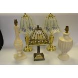 Lighting - Tiffany style table lamp;