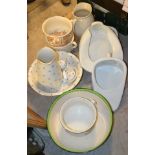 An Empireware wash jug and bowl set; a Doulton Countess pattern wash bowl;