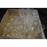 Glassware - drinking glasses, various types, forms, designs and ages,