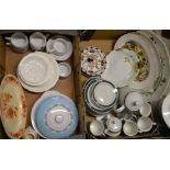 A continental tea service; a Romboults set of six cups and saucers, other teaware,