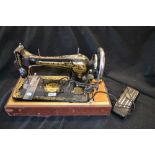 A Singer sewing machine;