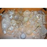 Glassware - a crystal preserve pot and cover; others,