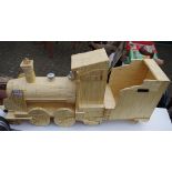 A scratch built match model of a steam locomotive,