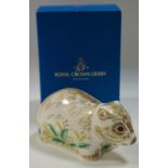 A Royal Crown Derby paperweight, Wombat, gold stopper, 1st quality,