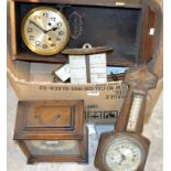 A modern bracket clock; a modern Vienna type wall clock; others similar; spares and repairs;