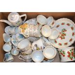 A Paragon Belinda pattern tea set, comprising teapot, milk and sugar, cups,