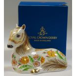 A Royal Crown Derby Paperweight, Summer Meadow Foal, gold stopper,