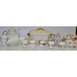 A Royal Stafford "Fragrance" pattern part tea service, Chodziez teapot,