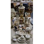 Continental Ceramics - a Dutch Delft double gourd vase; Dresden teapot ;