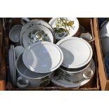 A Midwinter Greenleaves Stonehenge dinner service including vegetable tureens; dinner plates;