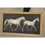 English School (20th century) Equestrian, The Mares oil on board,