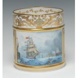 A Lynton porcelain porter mug, painted by Stefan Nowacki, signed,