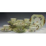 A Shelley Dainty shape tea service for seven, comprising teacups, saucers, side plates,