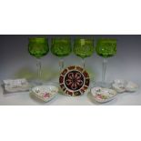 Glass and ceramics - Royal Crown Derby Posie and 1128 trinket dishes;