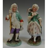 A pair of German figures, Gallant and Companion, c.