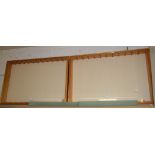 A pair of pine glazed single door wall hanging display cabinets,