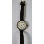 A silver cased Trench wristlet watch
