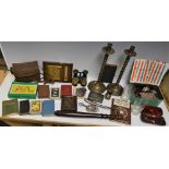 Boxes and Objects - a wooden Police truncheon; a West Riding Constabulary hat badge;