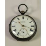 A silver fusee pocket watch, W.H.