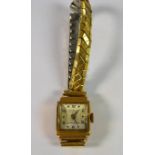 A lady's 18ct gold Nitella wristwatch, expanding plated strap, total approx weight 17.