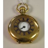 A gold plated half hunter pocket watch, Thomas Russell,