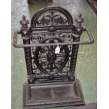 A Victorian cast metal walking stick/umbrella stand, stamped to verso, Falkirk, No20.Pl258, 75.