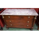 A 19th century mahogany commode, in the manner of Bernard Molitor,