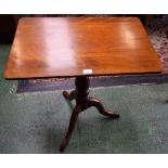 A 19th century mahogany rectangular tilt top table,