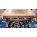 A late 19th/early 20th century oak centre table,