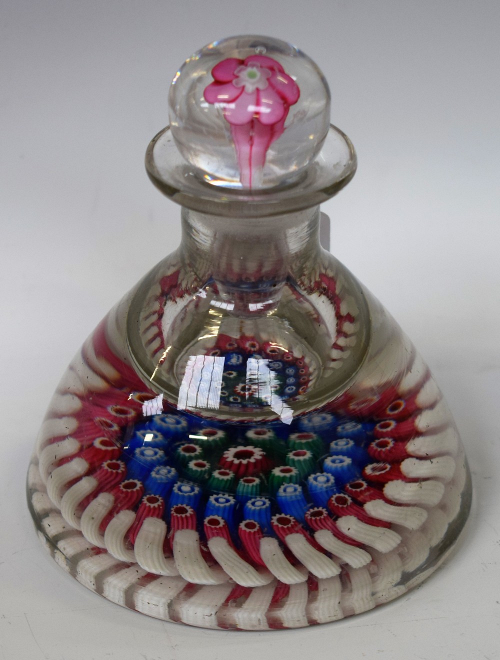A Victorian millefiori ink bottle Condition Report: Nibbles and scuffs,