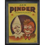 A set of four Vintage French Posters; Les Pinders Clowns Musicaux; Le Cirque Des Cirques 'Rover';