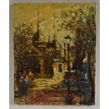 Continental School (20th century) Impressionist Street Scene indistinctly signed, oil on canvas,