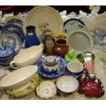 Ceramics - a Royal Doulton Woodland pattern charger; Denby Ware electric blue baluster shaper vase;