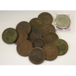Coins - fourteen George III cartwheel pennies