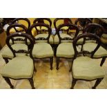 A Set of 10 Victorian mahogany balloon back chairs,