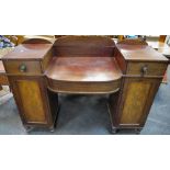 A George IV mahogany twin pedestal sideboard,